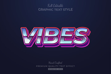 Fototapeta na wymiar Vibes 80's Retro Editable Text Style Effect Premium