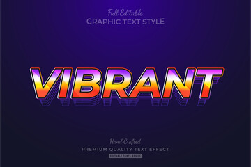 Vibrant 80's Retro Editable Text Style Effect Premium