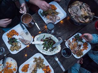 Outdoor Holiday Meal.