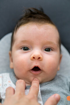 Portrait of baby babbling