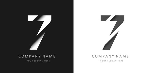 seven number modern logo broken design