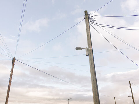 Telegraph poles and wires