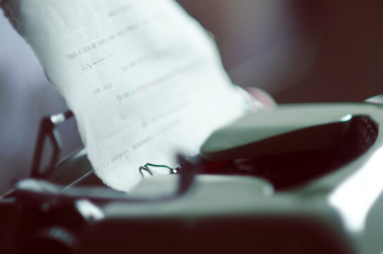 Paper in vintage retro typewriter