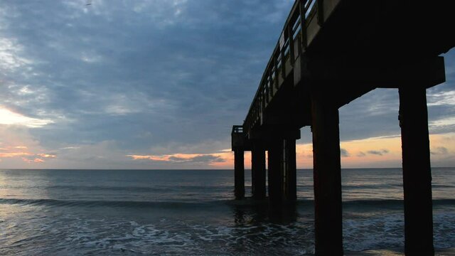 St. Augustine Pier wide sunset at the beach