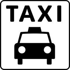 タクシーのピクトグラム （枠付きver.） - obrazy, fototapety, plakaty