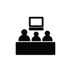 Family watching TV icon vector isolated on white, logo sign and symbol.