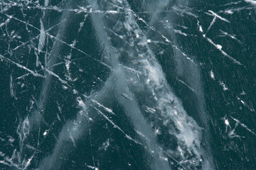 ice background texture. Winter on lake Baikal in Russia