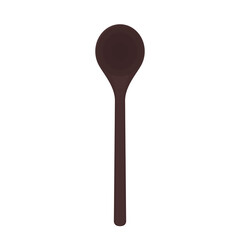 Spoon vector. Black spoon on white background.