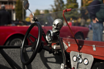 Red Street Rod with Skull Shifter