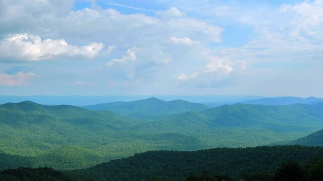 Wide, Clouds over the Blue Ridge Mountains of North Carolina, time lapse