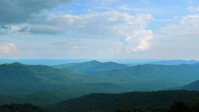 Blue Ridge Mountains landscape of North Carolina, time lapse