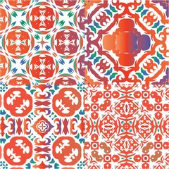 Antique ornate tiles talavera mexico.