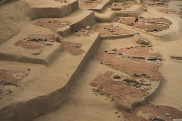 Archaeological site /Pre-Neolithic settlement during excavation.