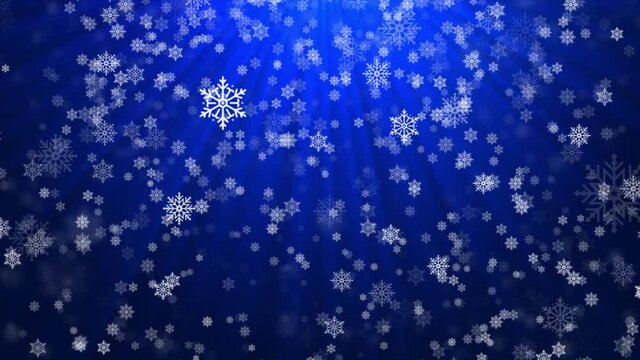 Christmas silver Blue loop background with snowflakes and decent. Winter, Merry Christmas, Happy New Year, Holiday, greeting, Festivel, birthday, Party, Invitation Wishes