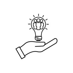 Business team line icon. business network idea icon. Design template vector