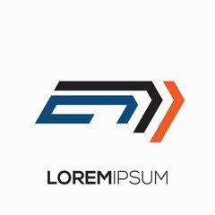 Letter E and M key logo vector design illustration