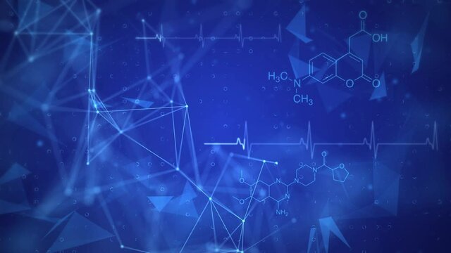 Medical, science and technology connections dots and lines Loop background. Abstract background with molecule DNA. concepts, Molecular structure futuristic structure presentation Animation.