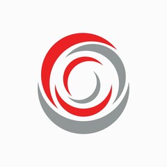 Cyclone logo vector design illustration red and grey color