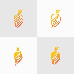 Mango lightning vector design illustration