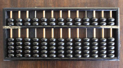 Old ancient wooden abacus ancient classic, obsoleted chinese calculator, souvenir backgrounds
