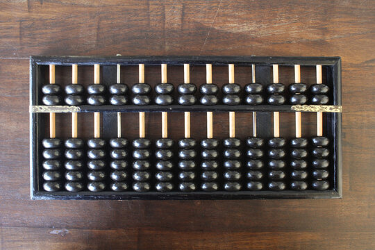 Old ancient wooden abacus ancient classic, obsoleted chinese calculator, souvenir backgrounds

