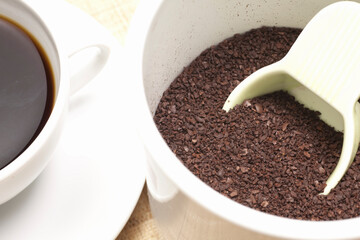 挽いたコーヒー豆