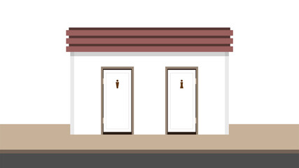 Public toilet cartoon vector. free space for text. wallpaper. copy space.
