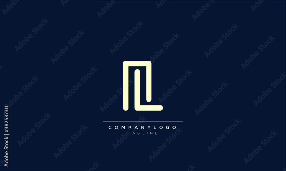 Wall mural cl nl abstract initial monogram letter alphabet logo design