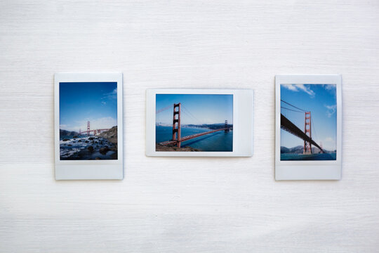 Series of printed pictures from San Francisco and the Golden Gate Bridge