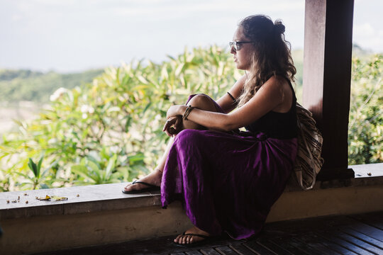 Woman looking at view