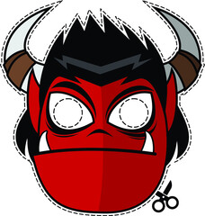 Halloween Paper Mask - Red Ogre