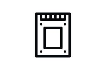 Electronic Outline Icon - Harddisk