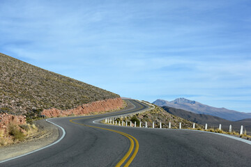 roads and landscapes of the Quebrada de Humahuaca in jujuy - Argentina 