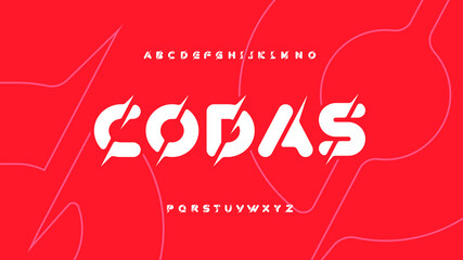 Modern sliced rounded alphabet fat font clean letter set abstract codas typeface © Nanda Krista