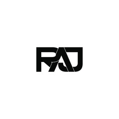 raj letter original monogram logo design