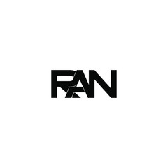 ran letter original monogram logo design