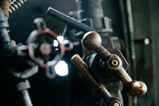 Brass handle on a valve