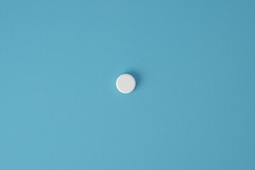 medicine pills on blue background Copy space for text Assorted pharmaceutical Healthy Eating, Lifestyle.