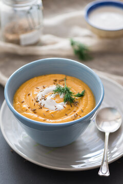 Red lentil soup with cumin seeds
