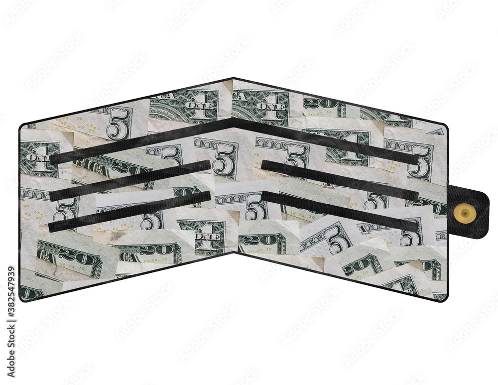 Wall mural illustration for economy and personal finance themes with american dollar money