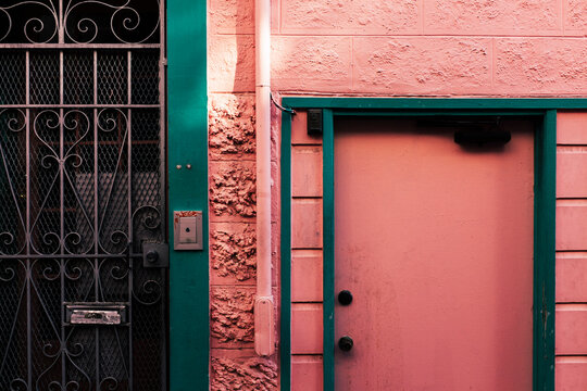 Brightly painted building exterior