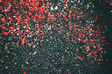 offcuts of vinyl used in making records to be recycled