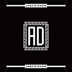 Obraz premium A D collection of initial logo designs with luxurious frame elements