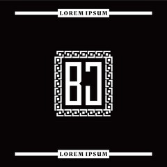 B J collection of initial logo designs with luxurious frame elements