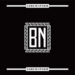 B N collection of initial logo designs with luxurious frame elements