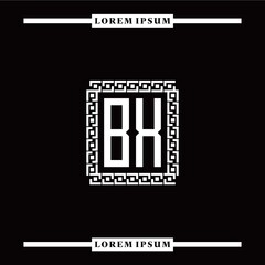 B X collection of initial logo designs with luxurious frame elements