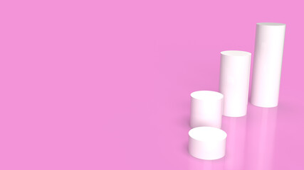 white Podium platform on pink background 3d rendering..