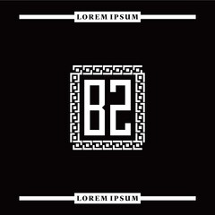 Fototapeta premium B Z collection of initial logo designs with luxurious frame elements