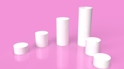 white Podium platform on pink background 3d rendering..