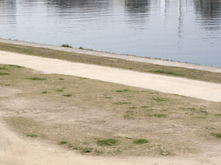 武庫川河川敷の散歩道